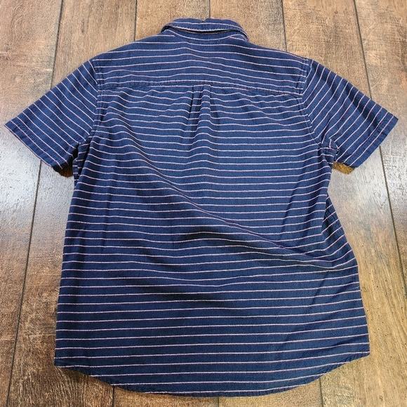 Marine Layer Shirt Mens Small Blue Red Striped Button Up Short Sleeve Cotton - Picture 9 of 9